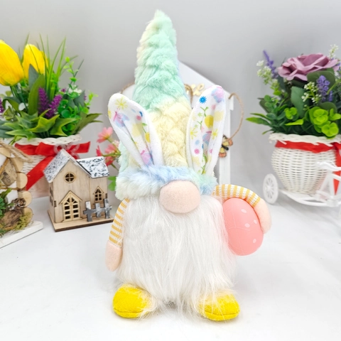 Gnome de Pâques Poupée Sans Visage Oreilles de Lapin Jouet en Peluche Carotte Œuf Printemps Vacances Décoration de Table Maison Fête Cadeau