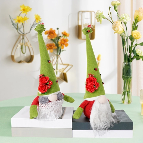 St Patrick's Day Gnome Plush Decoration Green Hat Lucky Leprechaun Faceless Doll Ornament For Home Party Table Decor Gift