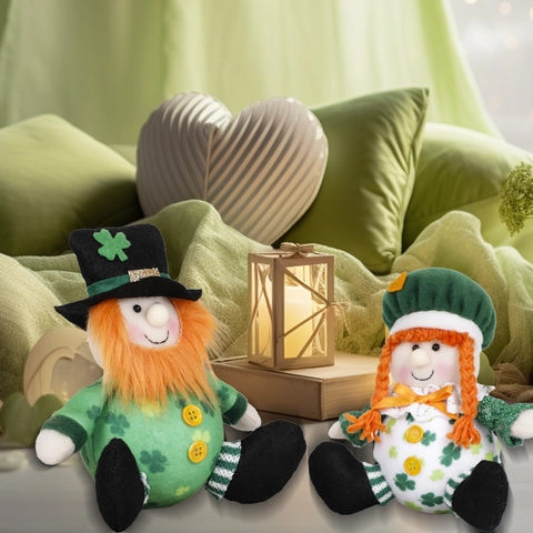 St. Patrick's Day Leprechaun Gnomo Peluche Bambola Verde Trifoglio Irlandese Festivo Gnomo Ornamenti Appesi Festa Decorazione Casa