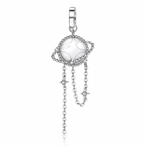 925 Sterling Zilveren Planeet Saturnus Hanger Met Zirconia Kwastje Ster Charms Voor Ketting Armband Y2K Mode Sieraden Maken
