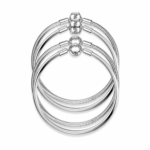 Pulsera de Cadena de Serpiente de Plata de Ley 925 para Mujer Brazalete Minimalista Con Cierre Magic Grabado Pulsera Base para Cuentas DIY