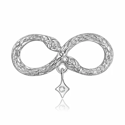 925 Ασήμι Infinity Ουροβόρος Σύμβολο Υφή Φιδιού Στρας Μενταγιόν Για DIY Βραχιόλι Κολιέ Κατασκευή Κοσμημάτων