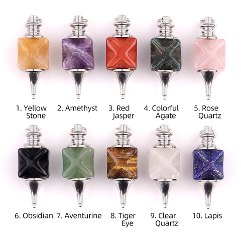 Péndulo de Cristal Merkaba para Radiestesia Adivinación Yoga Curación Energética Estrella de Hexagrama Colgante de Piedra Semipreciosa