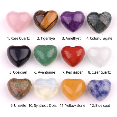 Cuentas de Forma de Corazón de Cristal Natural Ágata Piedra Semipreciosa Pulida Colgantes Con Agujero Transversal para Creación de Joyas DIY
