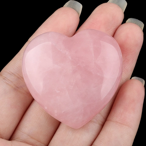 Pietra Naturale a Forma di Cuore in Quarzo Rosa Cristallo Rosa Lucidato per Decorazione Domestica Meditazione Rilassamento Regalo