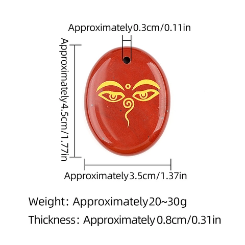 Natural Crystal Agate Wisdom Eye Engraved Oval Pendant Wisdom Eyes Buddha Stone Healing Crystals Spiritual Jewelry DIY Accessories