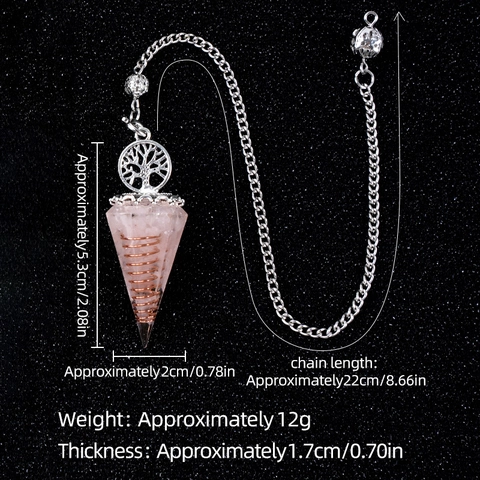 Tree of Life Resin Crystal Pendulum Pendant Necklace Healing Orgone Cone Energy Stone Meditation Dowser Jewelry For Men Women