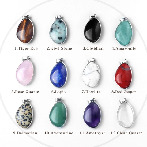 Colgante de Lágrima de Piedra Semipreciosa Natural Con Borde de Cobre Forma Irregular Solo Colgante Para Creación de Joyas DIY