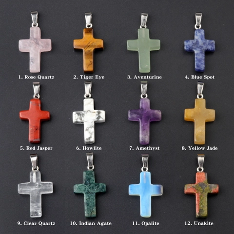Natürlicher Kristall-Achat-Stein Kreuz Anhänger Mit Legierungsverschluss Geheilter Stein Kreuz Für Halskettenbau Unisex Religiöser Schmuck