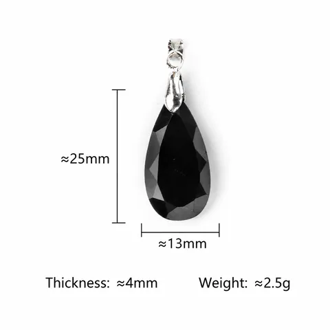 Natural Faceted Teardrop Stone Pendant Necklace Vintage Semi-Precious Crystal Amethyst Rose Quartz Lapis Boho Women Jewelry Gift