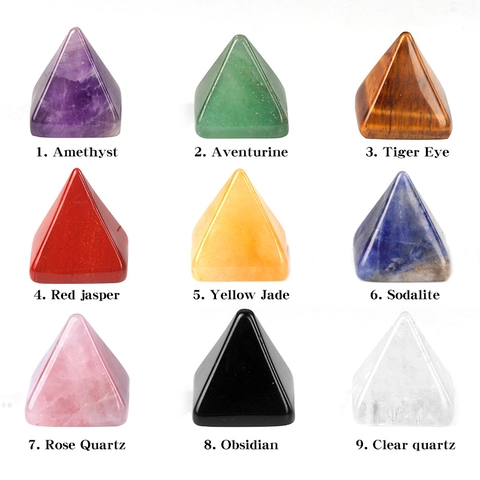 Natuurlijk Kristal Healing Piramide Steen Amethist Rozenkwarts Tijgeroog Home Decor Ornament Bureau Meditatie Energie Steen