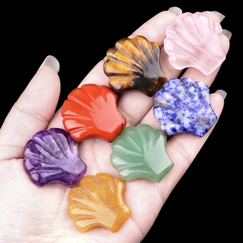 Ornamento a Forma di Conchiglia Intagliata in Pietra di Cristallo Naturale Conchiglia di Agata Lucidata per Gioielli Fai da Te Decorazione Domestica Cristalli Curativi