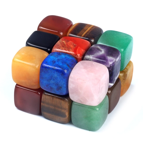 Natural Semi-Precious Stone Cubes Polished Healing Crystal Gemstone Square Stones For Meditation Yoga Home Decor