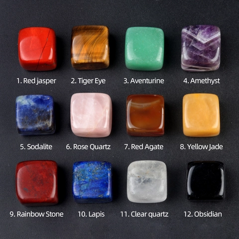 Natural Semi-Precious Stone Cubes Polished Healing Crystal Gemstone Square Stones For Meditation Yoga Home Decor