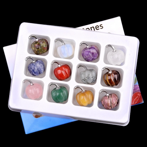Mini Pompoen Halfedelsteen Set Natuurlijke Kristal Edelstenen Voor Halloween Thanksgiving Huis Decoratie Cadeau Verpakte Ornamenten