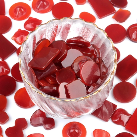 Natural Red Agate Loose Stone Cabochons DIY Jewelry Making Accessories Gourd Round Rectangle Polished Stone Pendants