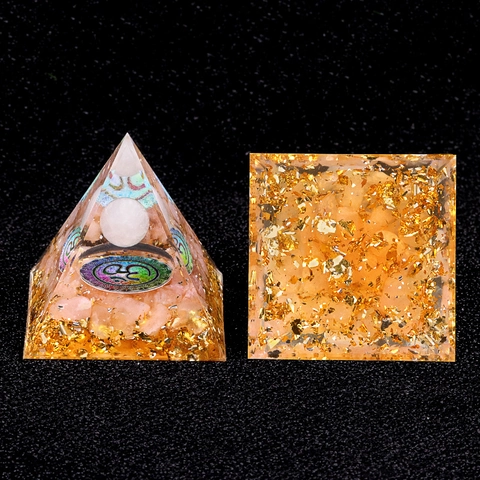 Handmade Orgone Energy Pyramid Healing Natural Stone Resin Ornament Sacred Geometry Tree Of Life Symbol For Home Office Decor