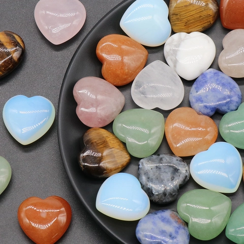 Piedra de Cristal Curativa de Piedra Natural Pulida en Forma de Corazón Reiki Meditación Piedra de Bolsillo Para DIY Joyería Hogar Regalo