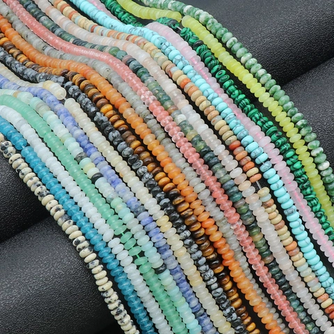 Natural Stone Abacus Beads Polished Gemstone Rondelle Loose Beads For DIY Necklace Bracelet Earring Jewelry Accessories