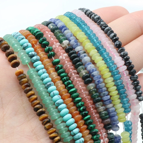 Natural Stone Abacus Beads Polished Gemstone Rondelle Loose Beads For DIY Necklace Bracelet Earring Jewelry Accessories