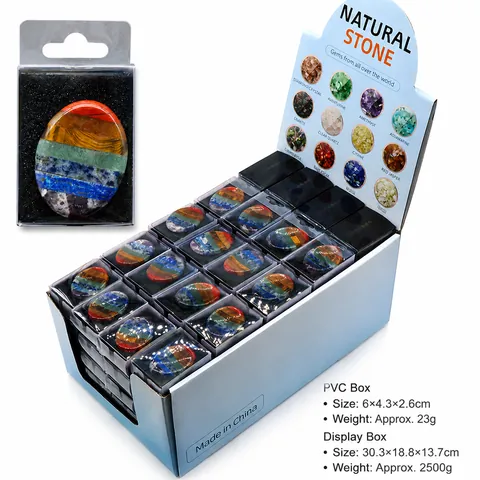 Naturstein Sieben Chakra Sorgenstein Regenbogen Gestreift Heilkristalle Daumenstein Zur Stressbewältigung Meditation Haus Dekoration