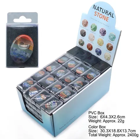 Pietra della Preoccupazione 7 Chakra Cristallo Naturale Lucido Ovale Cristalli di Guarigione Strisce Meditazione Sollievo Stress