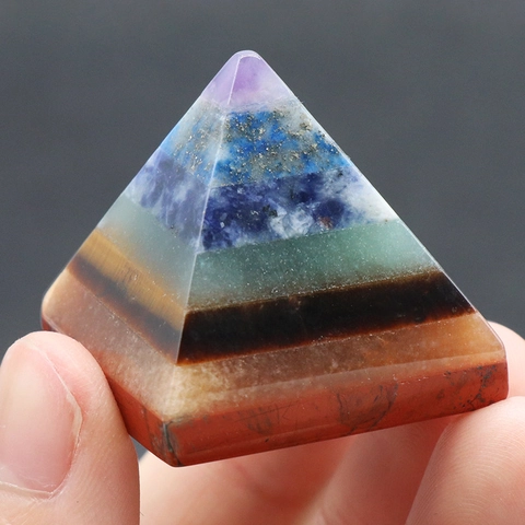 Zeven Chakra Genezende Kristal Orgon Piramide Meerlagige Natuursteen Energiegenerator Huis Kantoor Meditatie Bureau Decoratie Cadeau
