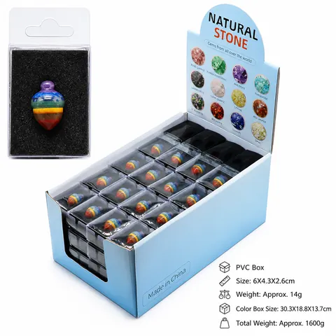 Colgante con Forma de Bellota de Piedra de Cristal Curativo Natural de 7 Chakras Piedras Naturales Empalmadas DIY Joyería Piña