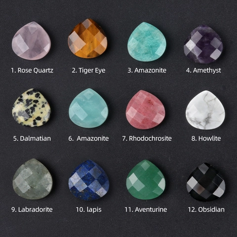 Natuursteen Gefacetteerde Hart Hangers Voor DIY Sieraden Maken Amethist Tijgeroog Rozenkwarts Charms Met Zijgat Accessoires