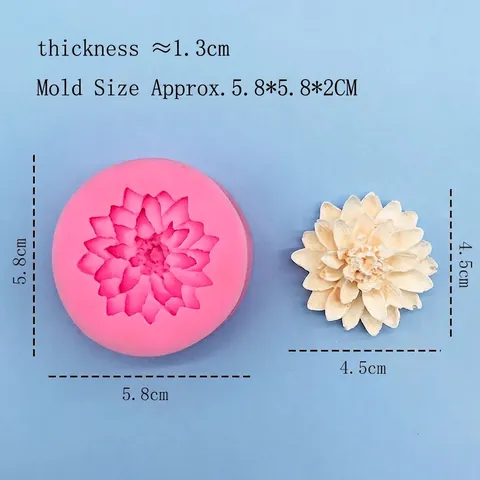 Lotus Dahlia Bloem Siliconen Vorm Voor Taart Fondant Chocolade Kaars Zeep Maken Roze 3D Bloemige DIY Bakgereedschap