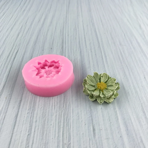 Daisy Flower Shape Silicone Mold For Fondant Cake Chocolate Baking DIY Handmade Soap Candle Making Pink Bakeware Tool