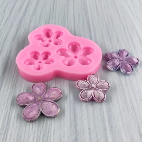 Triple Blume Design Silikonform Für Fondant Schokolade Kuchen Dekoration DIY Harz Ton Basteln Backen Werkzeug Kirschblüte