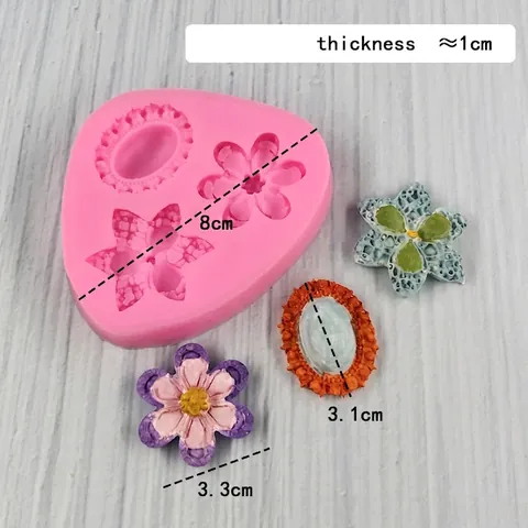 Blumen Juwel Silikon Fondant Form 3D Relief Schokolade Kuchen Backwerkzeug DIY Zucker Handwerk Ton Seife Deko Form