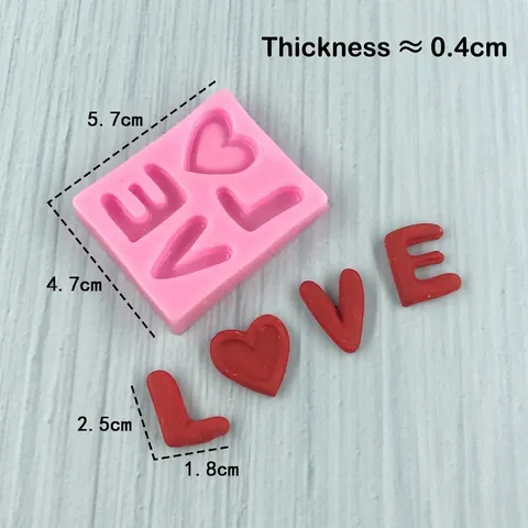 LOVE Letter Silicone Mold Heart Shape Chocolate Fondant Cake Decorating Tool DIY Handmade Gypsum Clay Craft Bakeware Mold