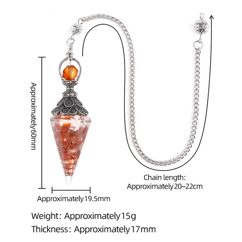 Hexagonal Crystal Resin Orgone Pendulum Pendant Necklace With Antique Silver Chain Spiritual Meditation Healing Stone Jewelry For Women