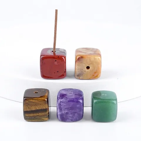 Porte-Encens en Cristal Naturel Base en Pierre Cube Décoration Maison Minimaliste Aromathérapie Méditation Zen Brûleur d'Encens