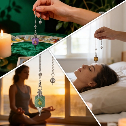 Natural Stone Reiki Dowsing Pendulum Crystal Amethyst Rose Quartz Energy Healing Meditation Yoga Jewelry Pendant Necklace