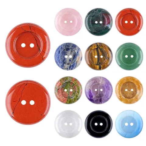 Botones Redondos de Piedra Natural Botones Decorativos de Cristal para Ropa DIY Abrigos Bolsos Chaquetas Decoración Hogar