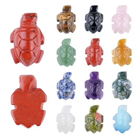 Natuurlijke Kristallen Steen Zeeschildpad Gesneden Figuurtje Healing Edelsteen Schildpad Standbeeld Mini Dier Ornament Voor Home Office Desk Decor