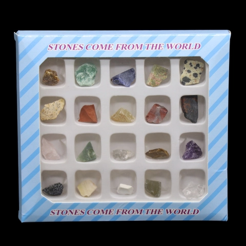 Kit Collezione Campioni Minerale Pietra Cristallo Naturale Pietre Agata Minerali Multipli Per Educazione Scientifica Bambini Scatola Regalo