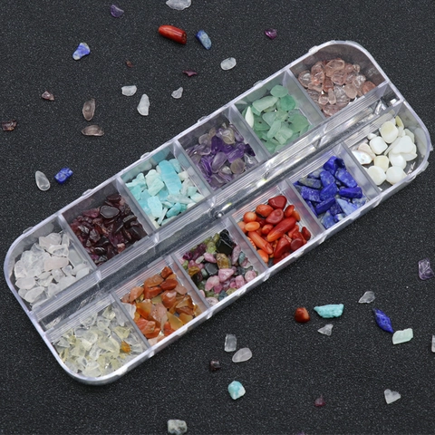 Assortimento di Chip di Pietra Naturale Con Pietre Preziose Lucidate Per la Creazione di Gioielli Fai-da-te Decorazione per Nail Art Colori Multipli Ametista Citrino Agata