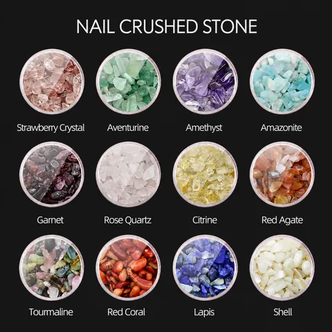 Assortiment de Puces de Pierres Naturelles Avec Pierres Précieuses Polies Pour la Fabrication de Bijoux DIY Décoration de Nail Art Couleurs Multiples Améthyste Citrine Agate