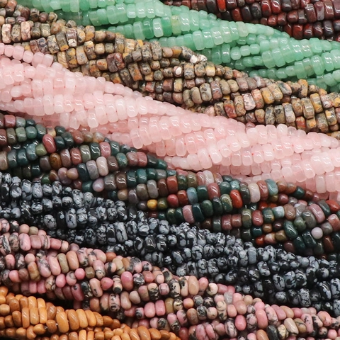 Natural Crystal Semi-Precious Stone Heishi Abacus Beads Irregular Gemstone Strand For DIY Jewelry Making Bracelet Accessary