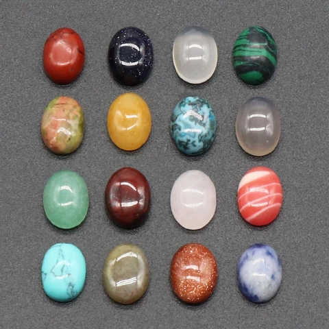 Natural Crystal Oval Cabochon Semi-Precious Stone Flatback Loose Gemstone For Jewelry Making DIY Handcraft Inlay Materials