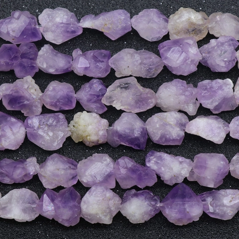 Natürlicher Amethyst Rohstein Lose Perlen Unregelmäßige Violette Kristall Gebohrte Edelsteinperlen Für DIY Schmuckherstellung Halsketten