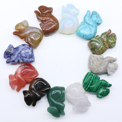Carved Mouse Crystal Agate Natural Semi-Precious Stone Animal Figurines Miniature Gemstone Ornaments For Home Office Desk Decor