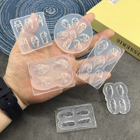Transparent 3D Silicone Nail Art Mold For DIY Butterfly Bow Decoration Tools Flexible Reusable Manicure Jewelry Casting Molds