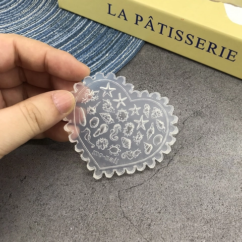 Siliconen Zeeleven Nagelkunst Mal Hartvormig Zeester Schelp Zeepaardje Snijwerk Sjabloon Flexibele Diy Manicure Tool