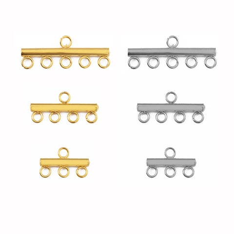 Conectores de Eslabones de Varios Agujeros de Acero Inoxidable para Fabricación Joyas DIY Collares Pulseras Cierres de Tubo