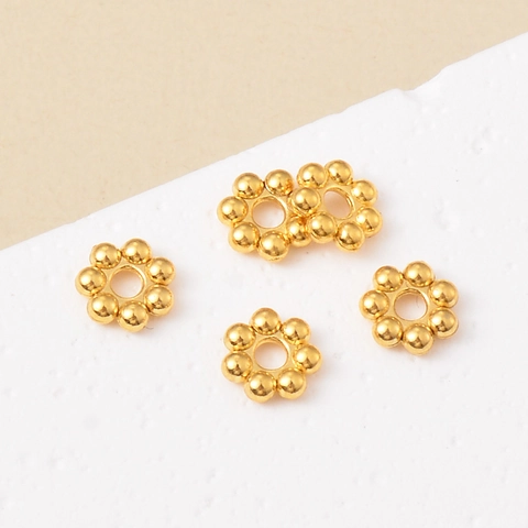 Stainless Steel Snowflake Spacer Beads Flower Loose Beads For DIY Jewelry Making Bracelet Necklace Findings Gold Silver